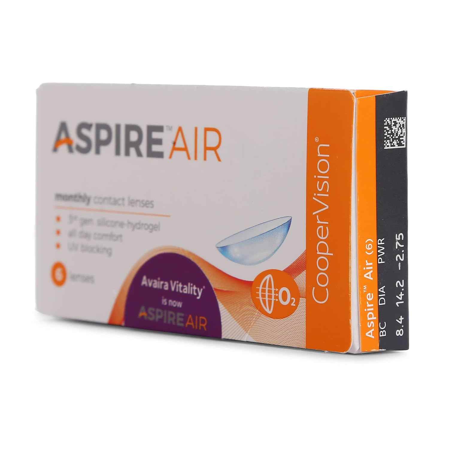 CooperVision ASPIRE AIR Monthly Disposable Spherical Silicone Hydrogel Lenses (6 Lenses/Box)