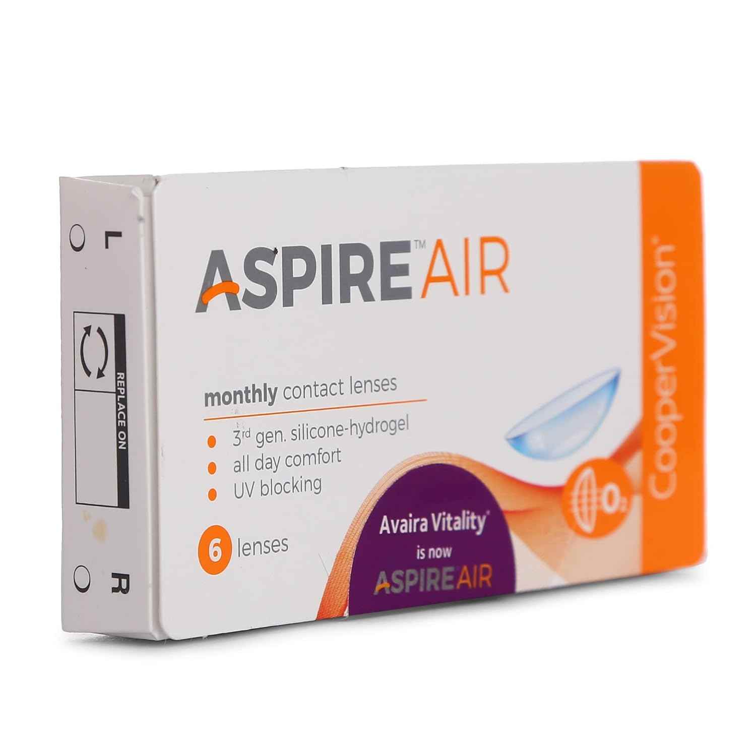 CooperVision ASPIRE AIR Monthly Disposable Spherical Silicone Hydrogel Lenses (6 Lenses/Box)