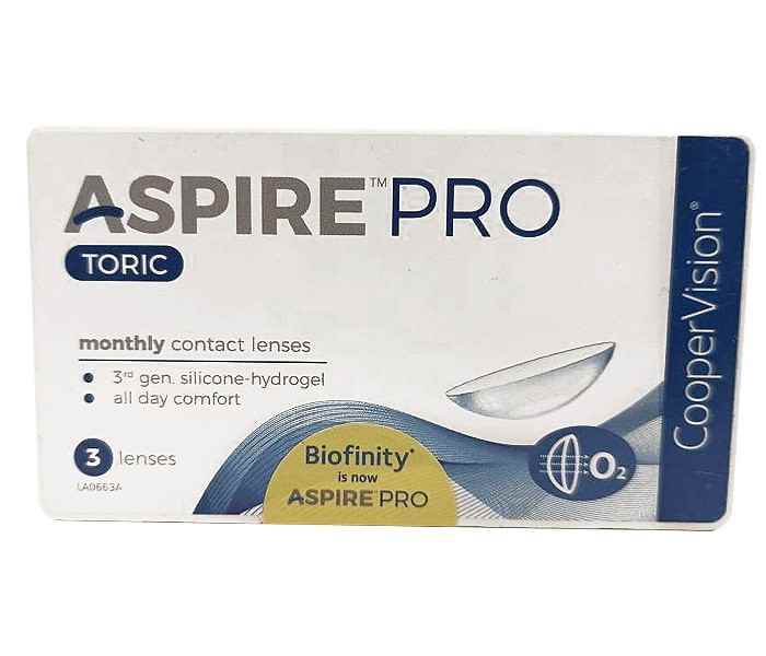 CooperVision ASPIRE PRO Toric Monthly Disposable Spherical Silicone Hydrogel Lenses (3 Lenses/Box)